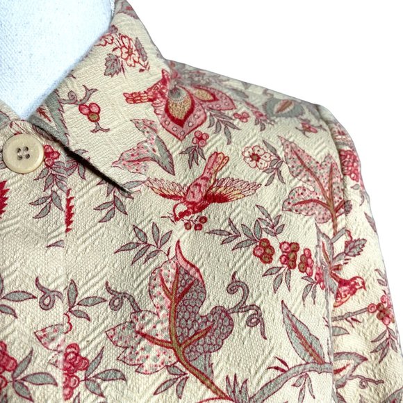 Silk Blend Floral Jacket 6P Petite 6 Button-up Talbots Lotus Cotton Textured - Picture 6 of 15